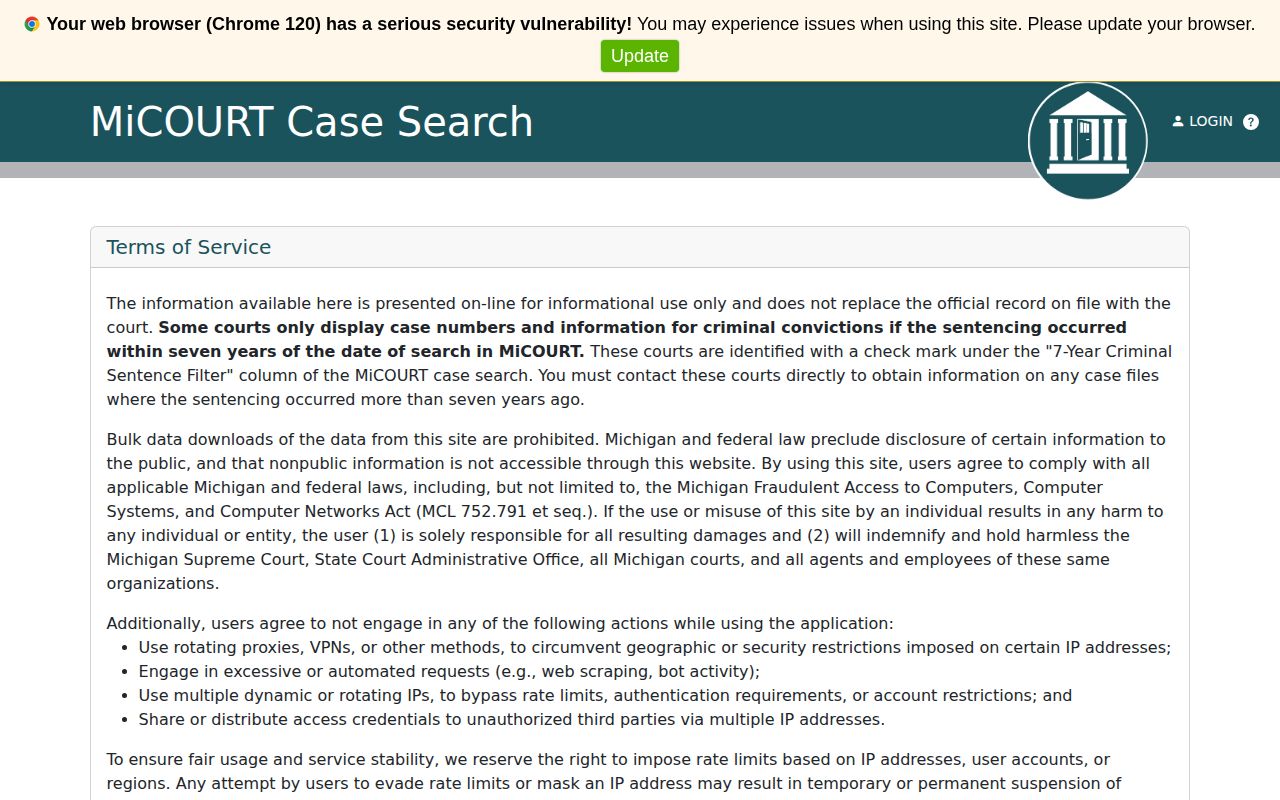 Mason County 72-hour release records in the 51st Circuit Court MiCOURT portal