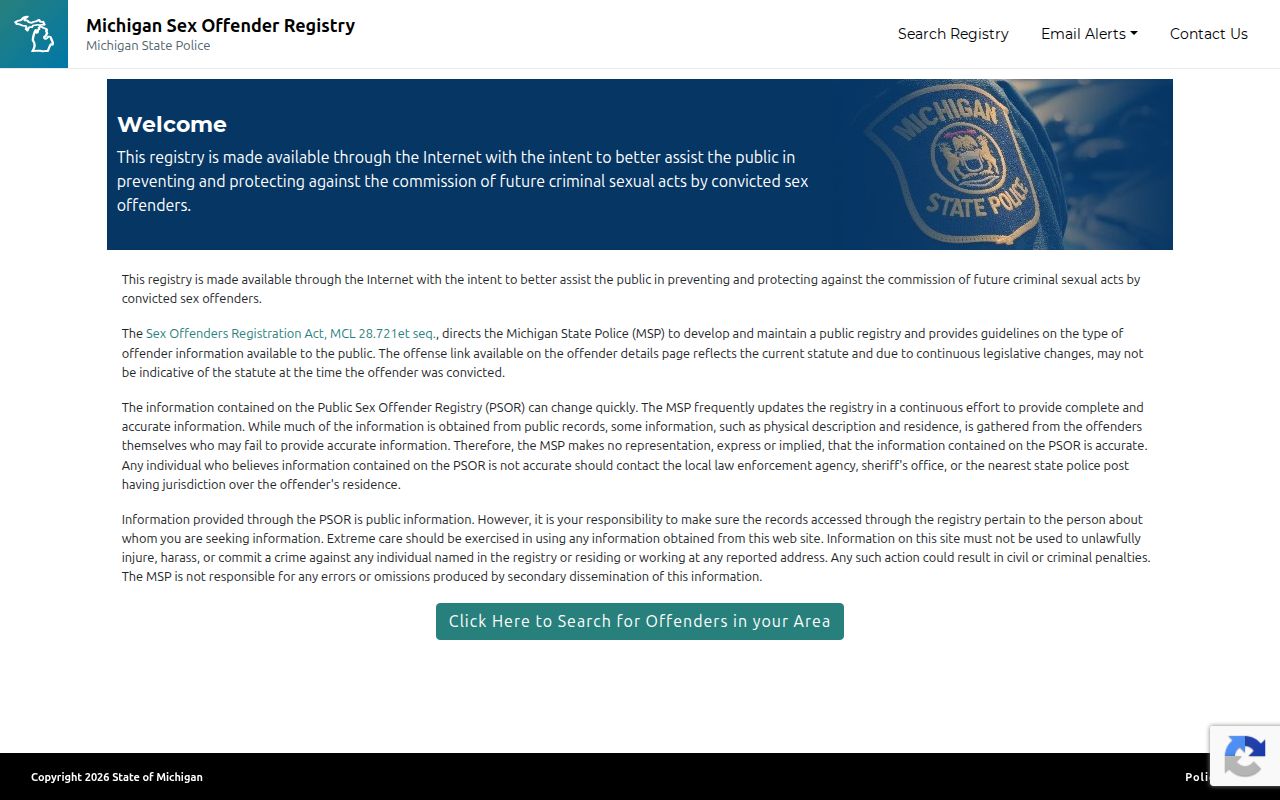 Mason County released mugshot Michigan registry search limits
