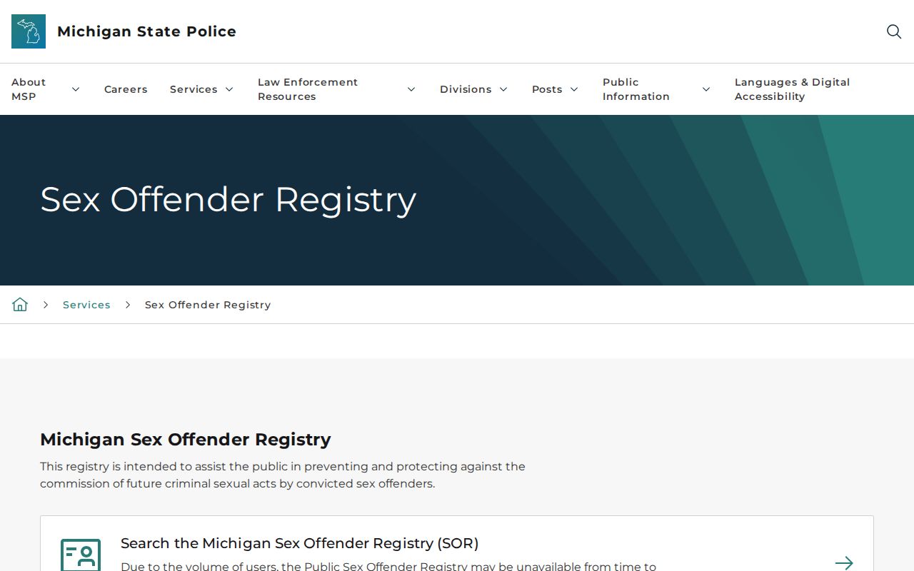 Michigan registry limits compared with Mason County VINELink release records